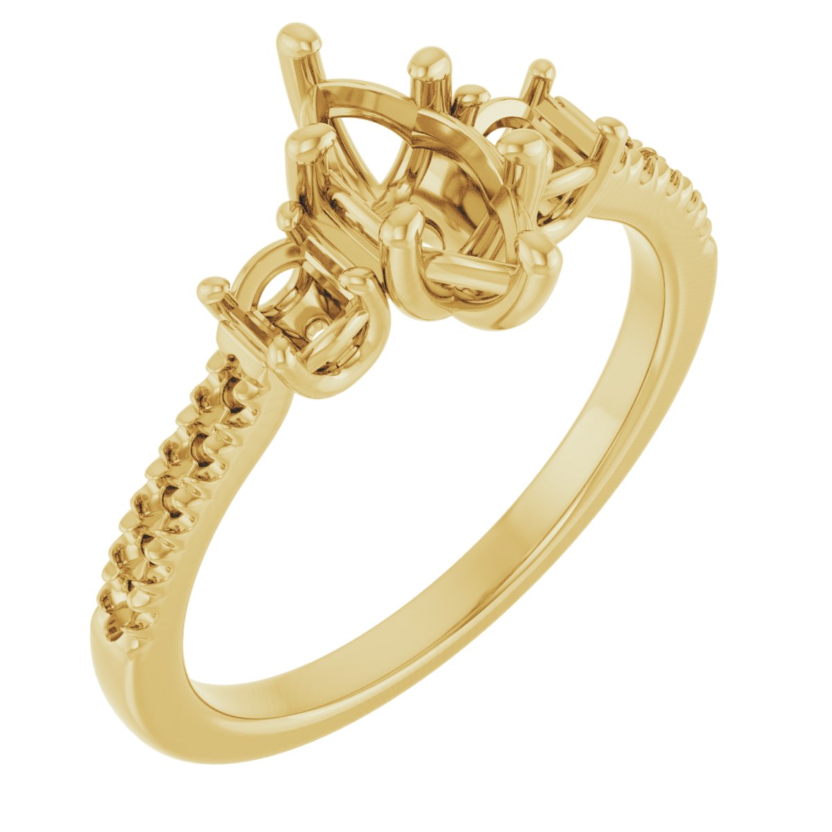Accented Three-Stone Engagement Ring