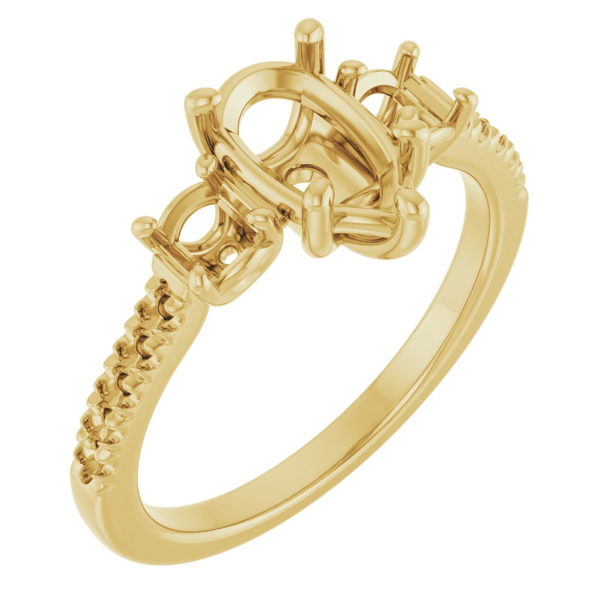 Accented Three-Stone Engagement Ring