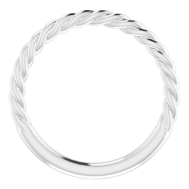 14K White 1.7 mm Rope Band Size 5