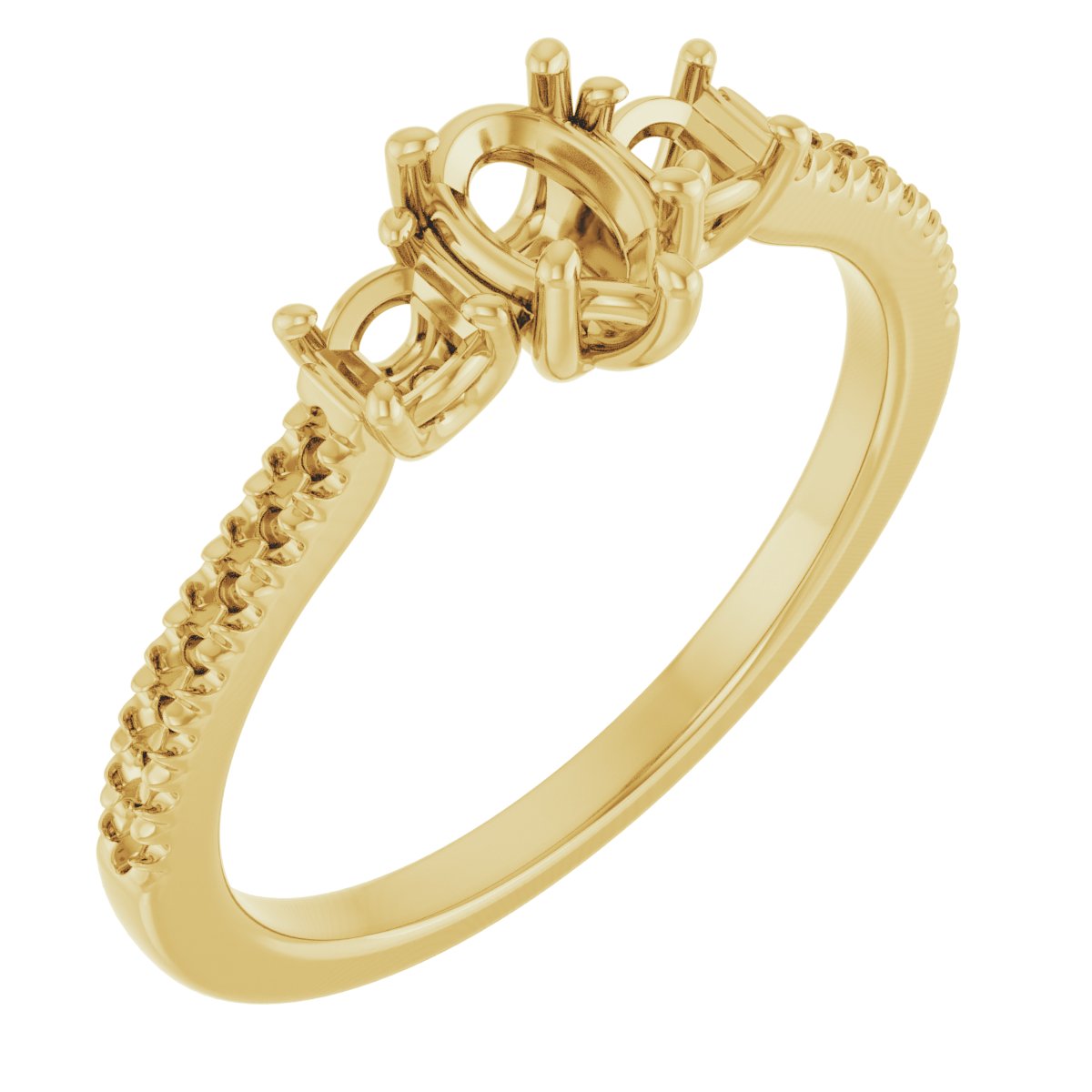 Accented Three-Stone Engagement Ring