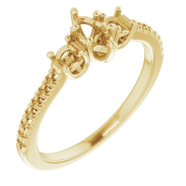 Accented Three-Stone Engagement Ring