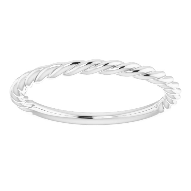 14K White 1.7 mm Rope Band Size 5