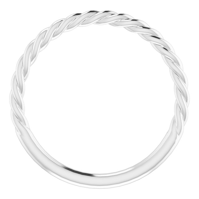 14K White 1.5 mm Twisted Rope Band Size 9