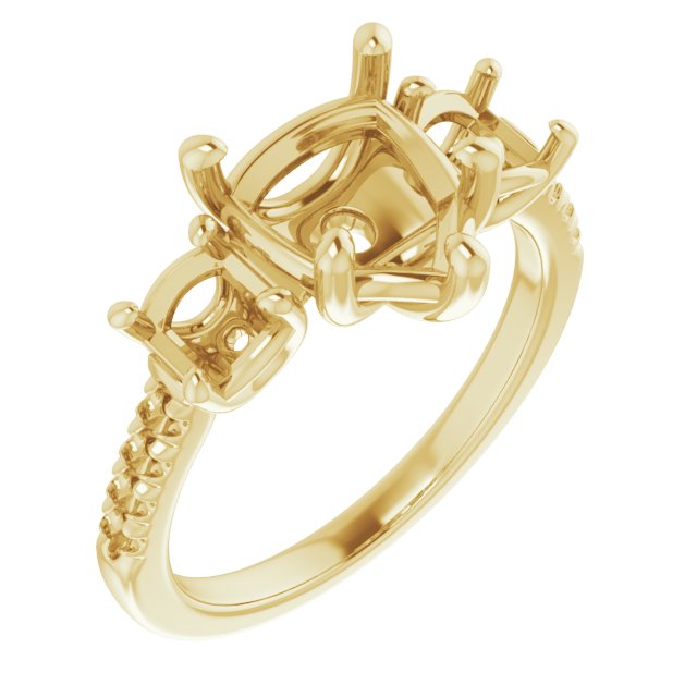 Accented Three-Stone Engagement Ring