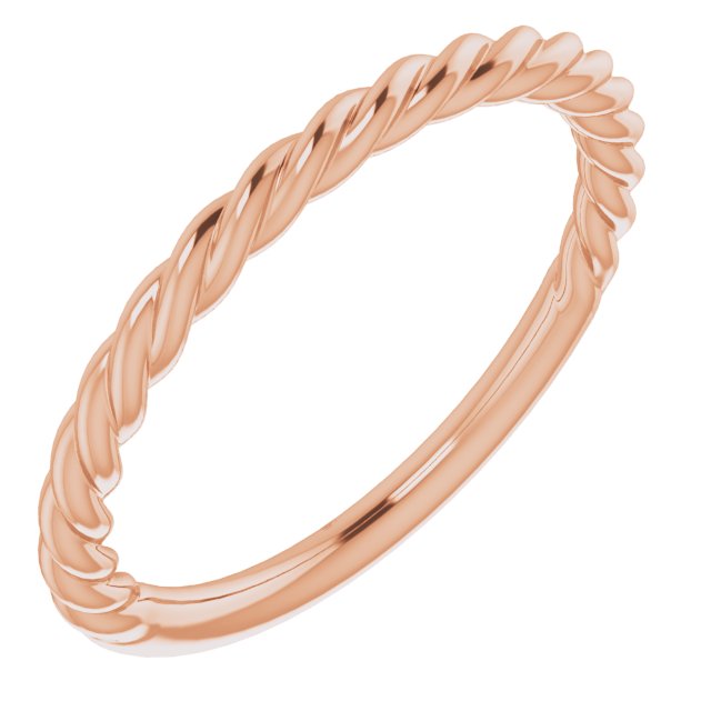 14K Rose 1.5 mm Twisted Rope Band Size 5