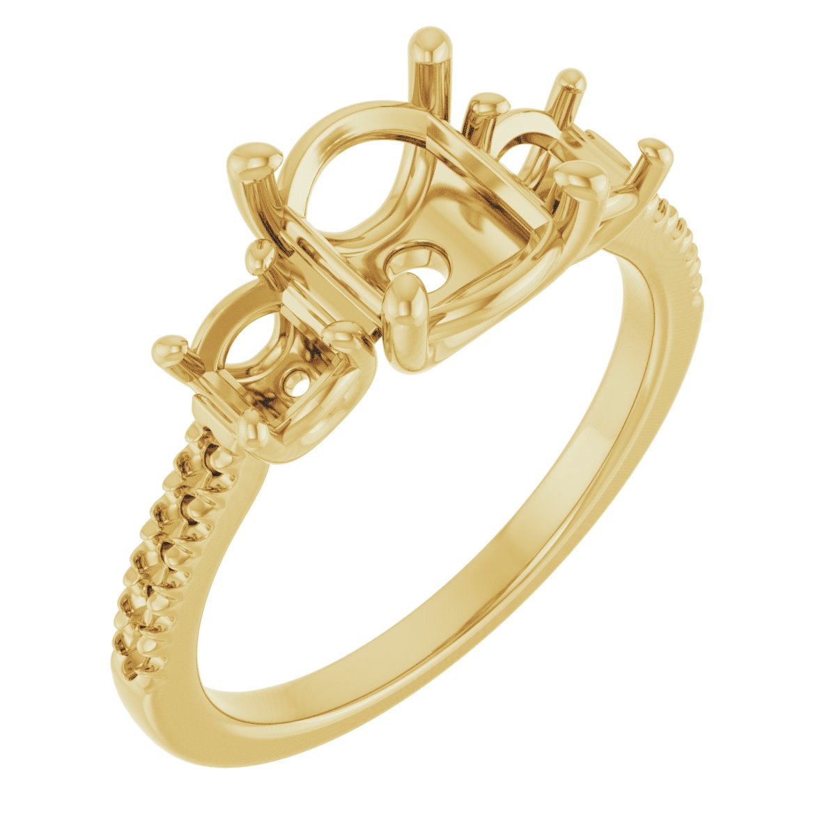 Accented Three-Stone Engagement Ring