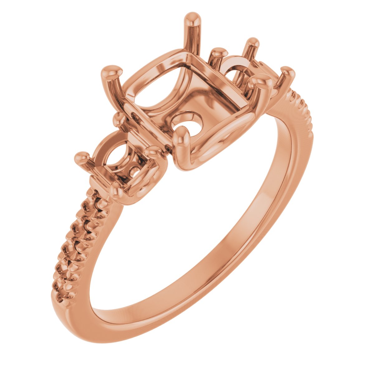 Accented Three-Stone Engagement Ring