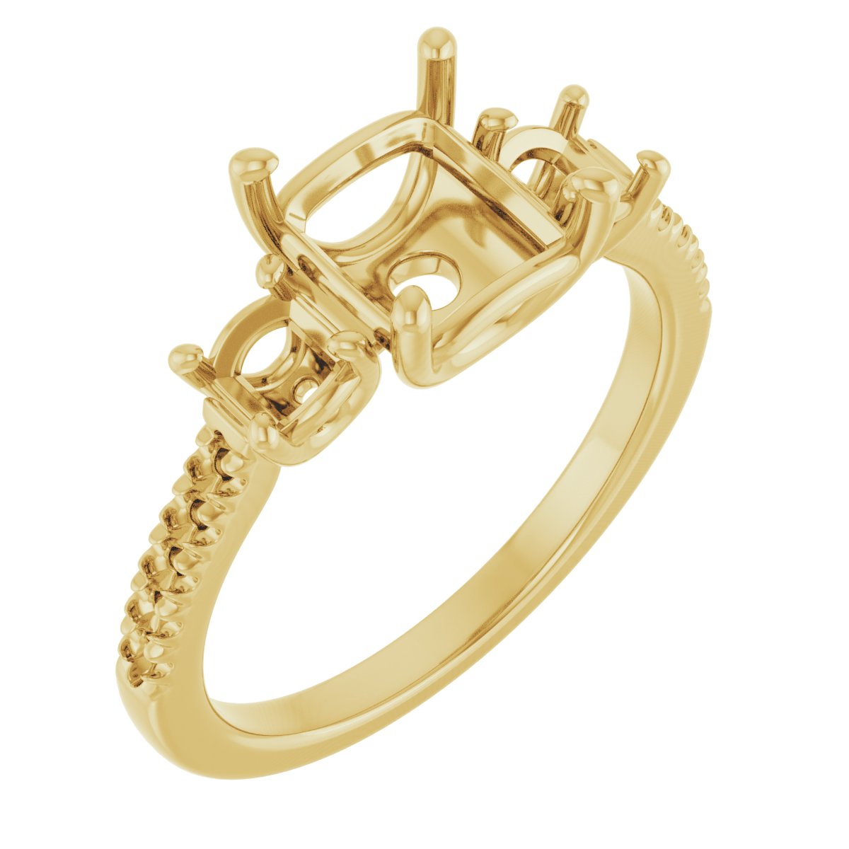 Accented Three-Stone Engagement Ring