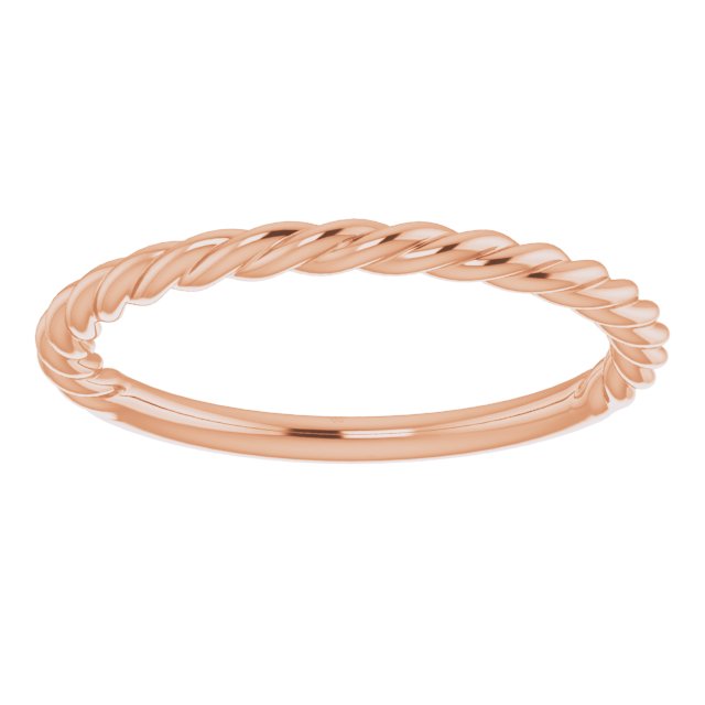 14K Rose 1.7 mm Rope Band Size 6