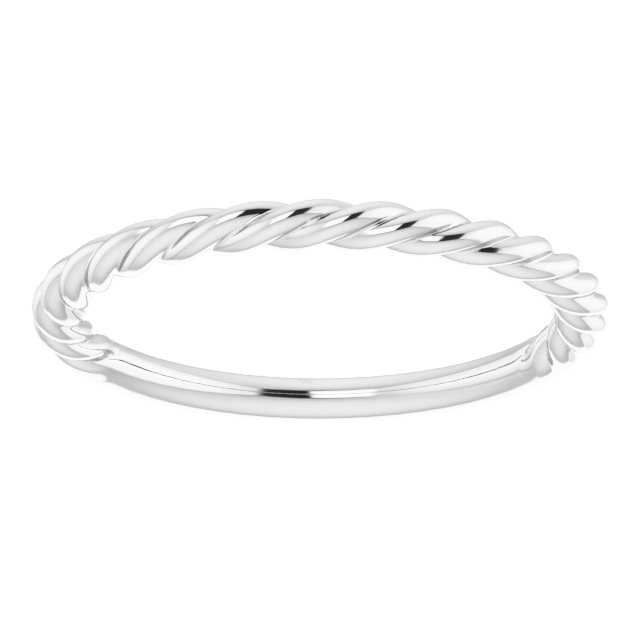 14K White 1.7 mm Rope Band Size 6