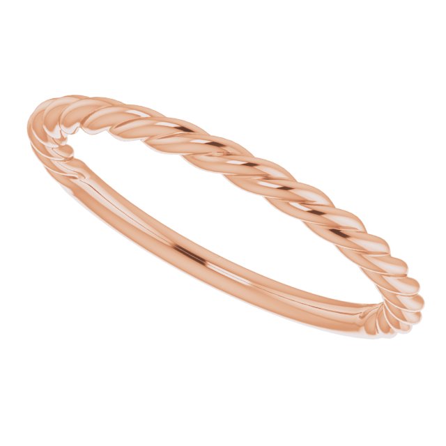 14K Rose 1.7 mm Rope Band Size 6