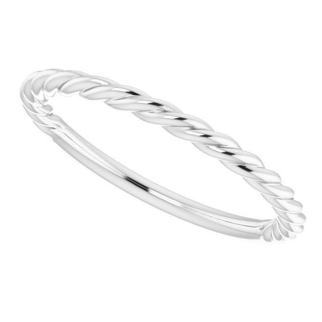 14K White 1.7 mm Rope Band Size 6