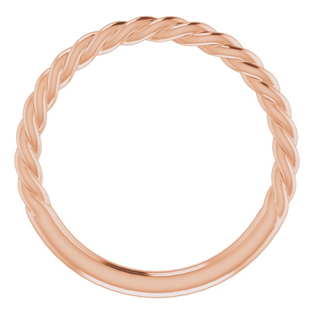 14K Rose 1.7 mm Rope Band Size 6