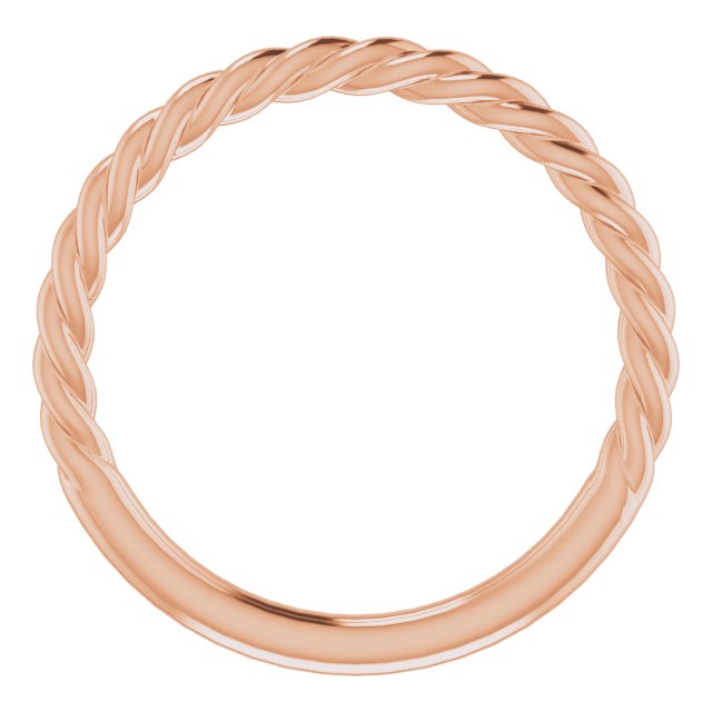 14K Rose 1.5 mm Twisted Rope Band Size 6