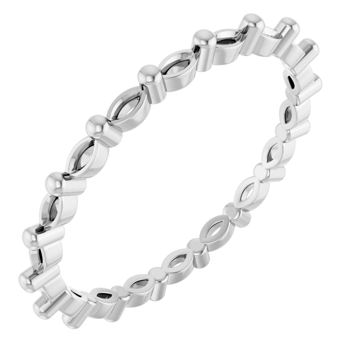 Shared-Prong Eternity Band
