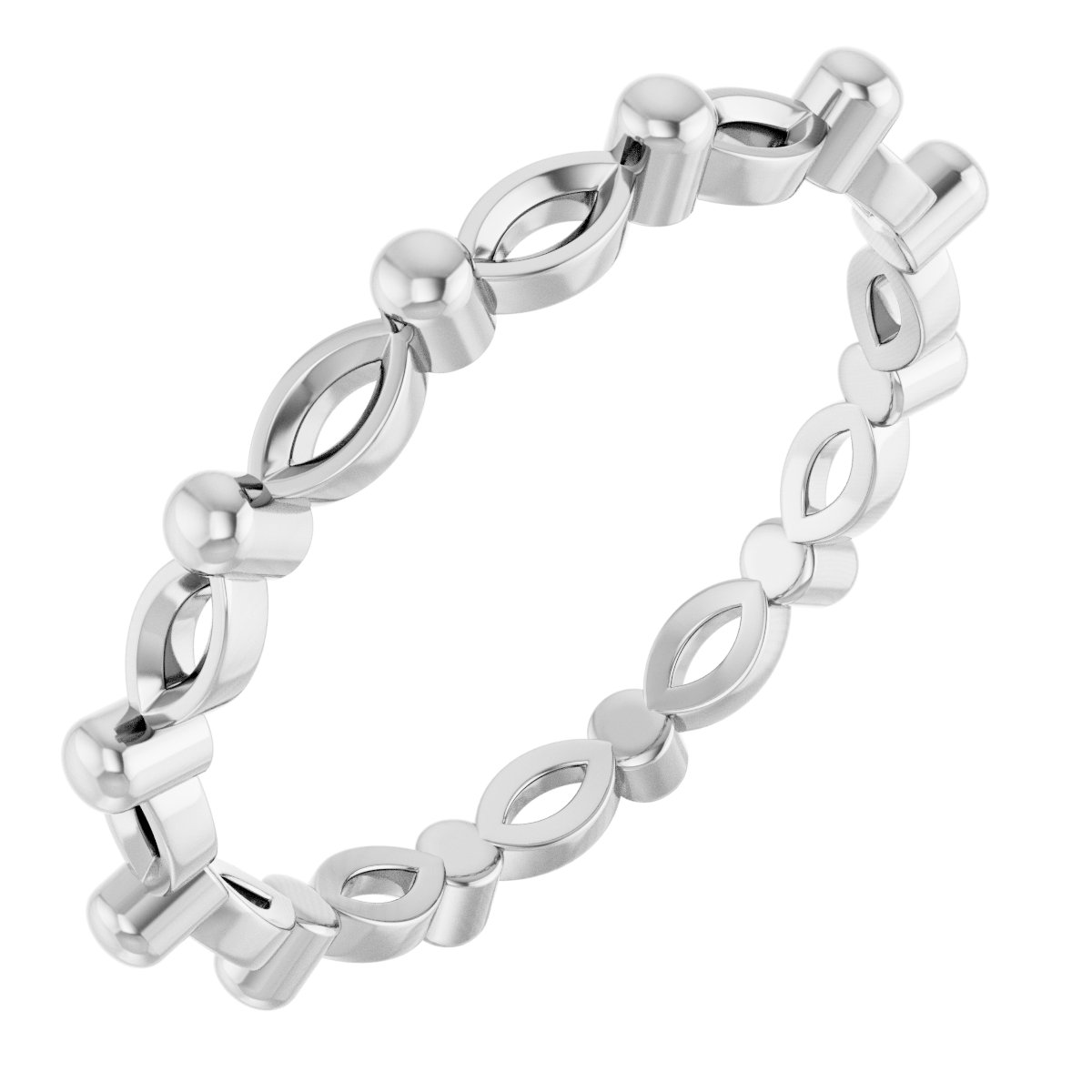Shared-Prong Eternity Band