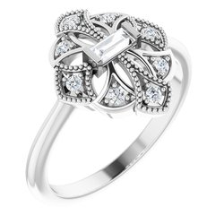124058 / Neosadený / Continuum Sterling Silver / Poliert / Vintage-Inspired Ring Mounting