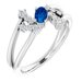 14K White Natural Blue Sapphire & 1/8 CTW Natural Diamond Bypass Ring
