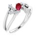 Sterling Silver Natural Ruby & 1/8 CTW Natural Diamond Bypass Ring