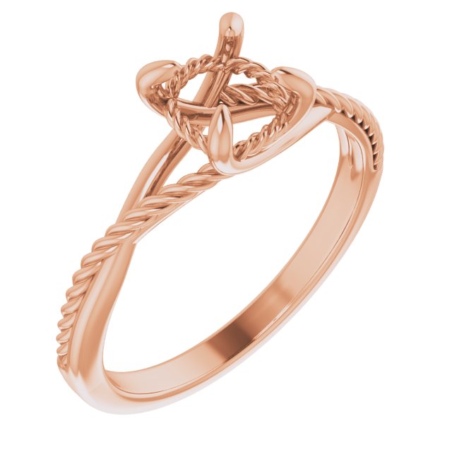 Claw-Prong Solitaire Rope Engagement Ring or Band