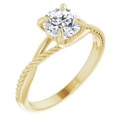 Solitaire Rope Engagement Ring or Band