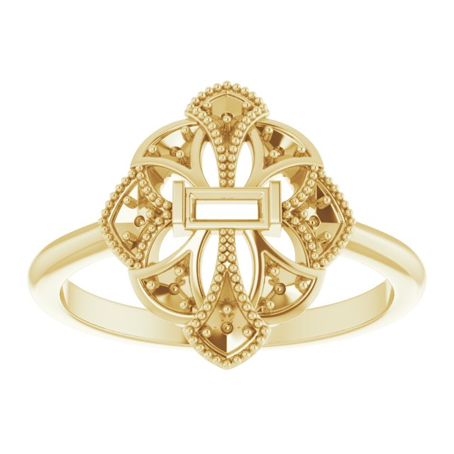 14K Yellow 1/5 CTW Natural Diamond Vintage-Inspired Ring