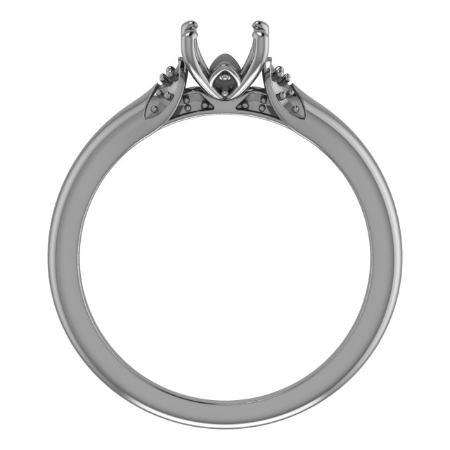 7x7 mm Square Engagement Ring Mounting view 2