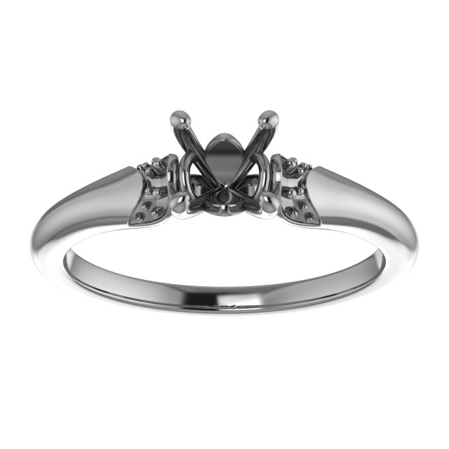 7x7 mm Square Engagement Ring Mounting view 3