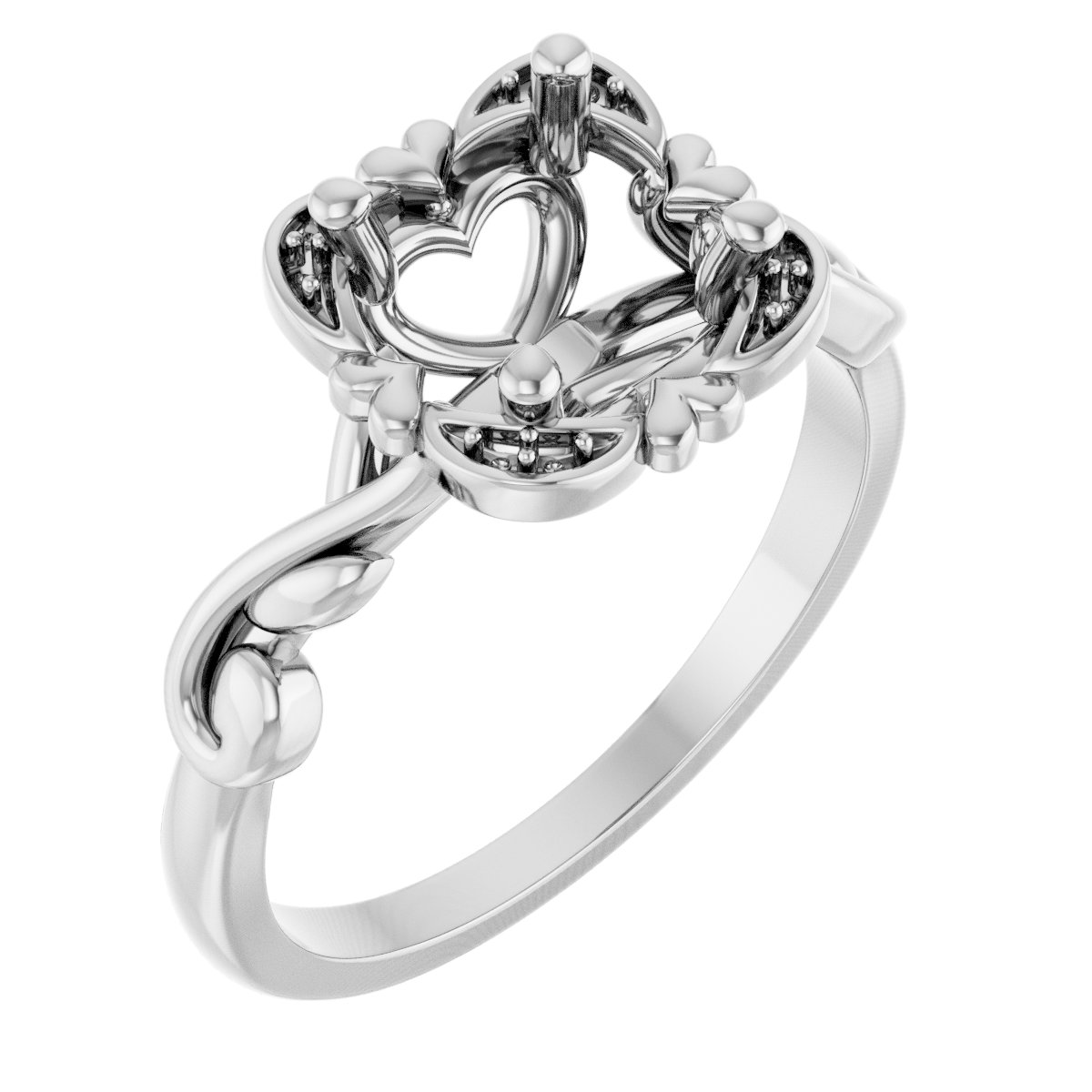 Accented Floral Engagement Ring or Band