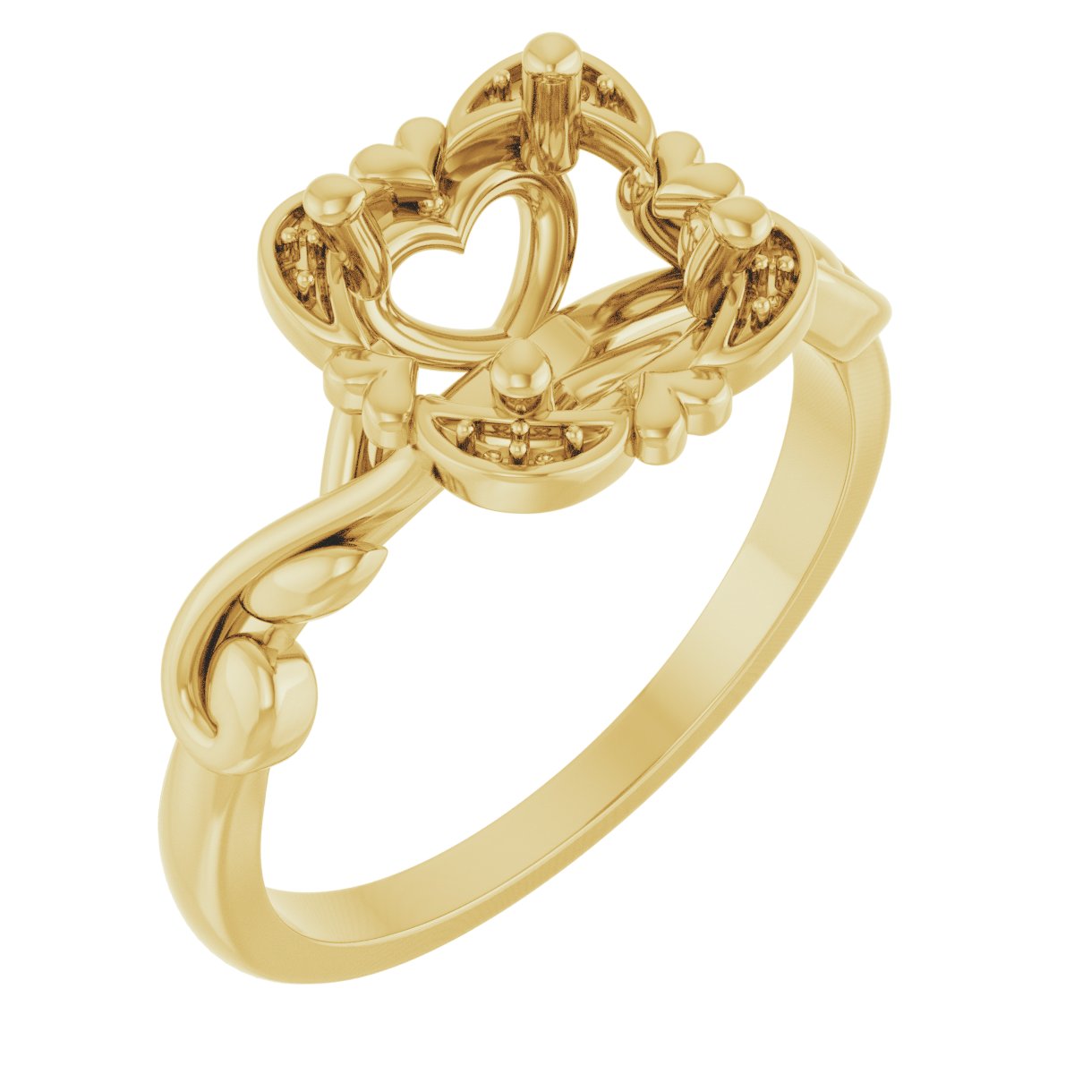 Accented Floral Engagement Ring or Band