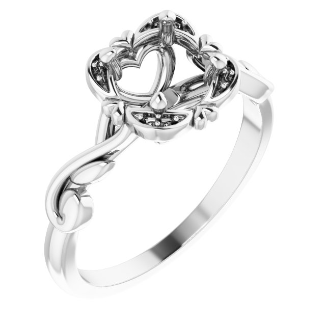 Accented Floral Engagement Ring or Band