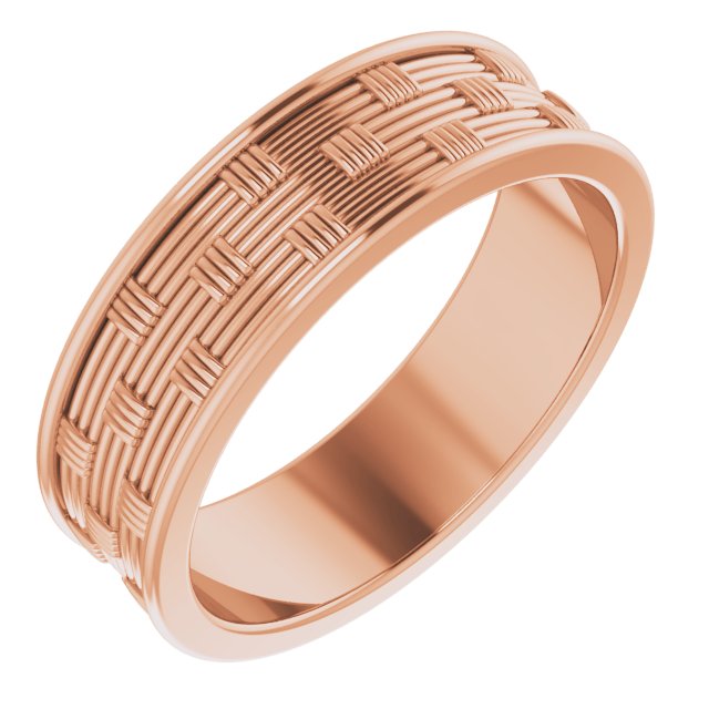 14K Rose 6 mm Patterned Band Size 9 Ref 16363241