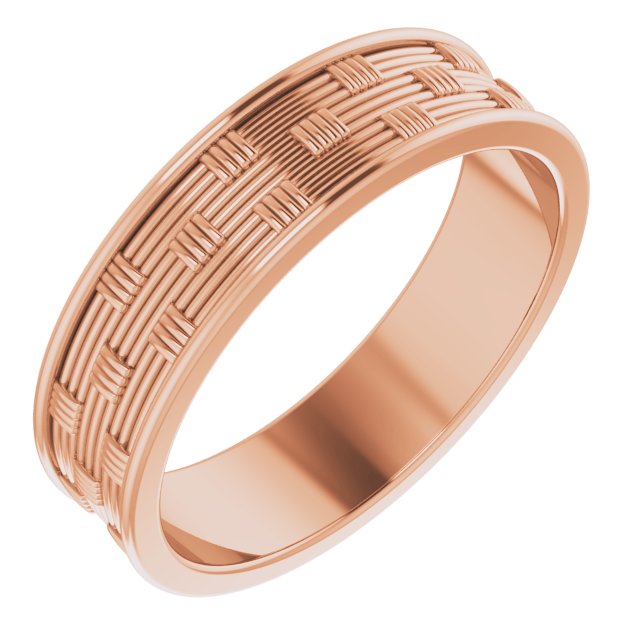 14K Rose 6 mm Patterned Band Size 12 Ref 16363265