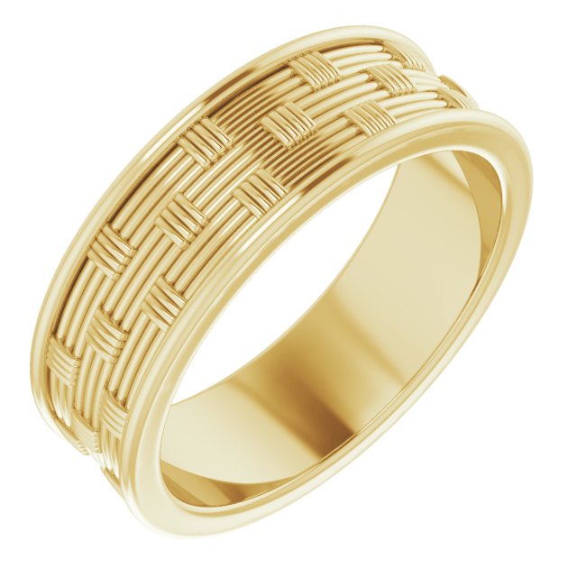 14K Yellow 6 mm Patterned Band Size 7.5 Ref 16363228