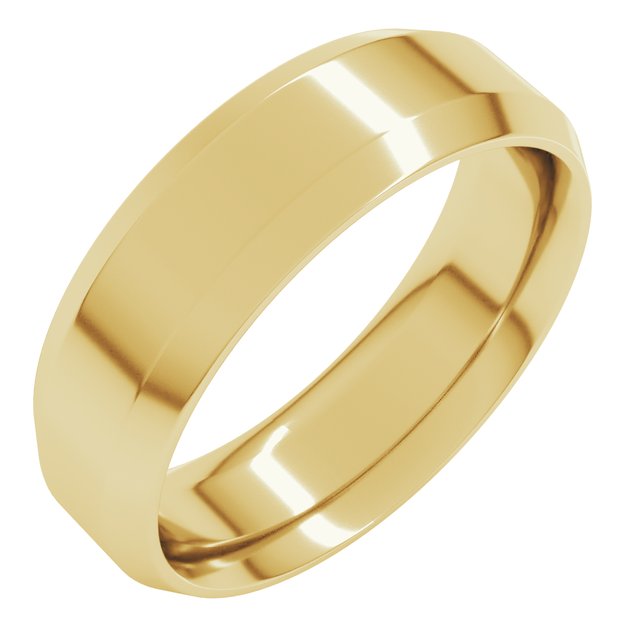 18K Yellow 6 mm Beveled-Edge Comfort-Fit Band Size 11.5