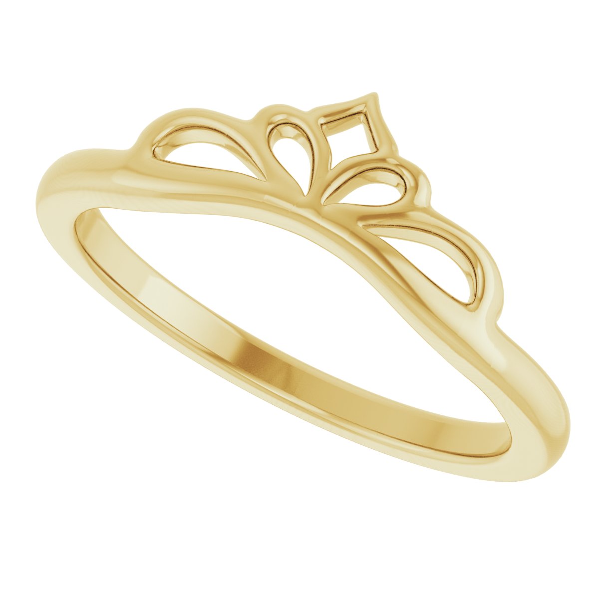 14K Yellow Stackable Crown Ring 