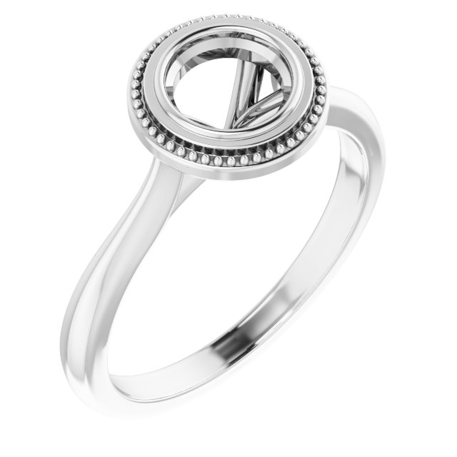 Bezel-Set Solitaire Milgrain Engagement Ring or Band