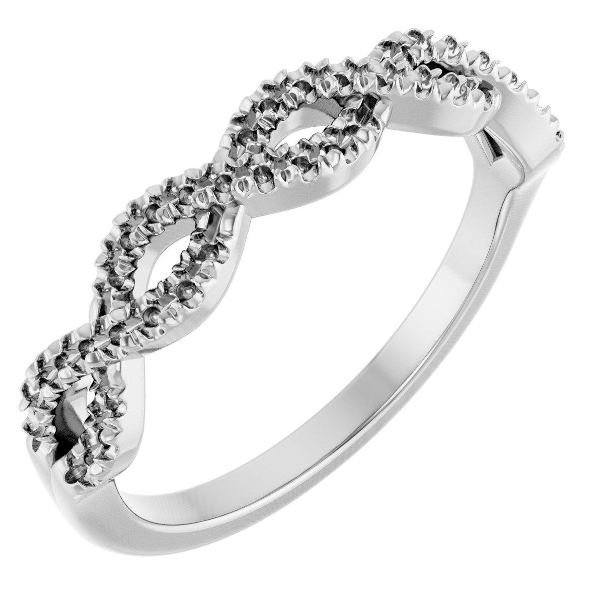 14K White 1/6 CTW Natural Diamond French-Set Anniversary Band