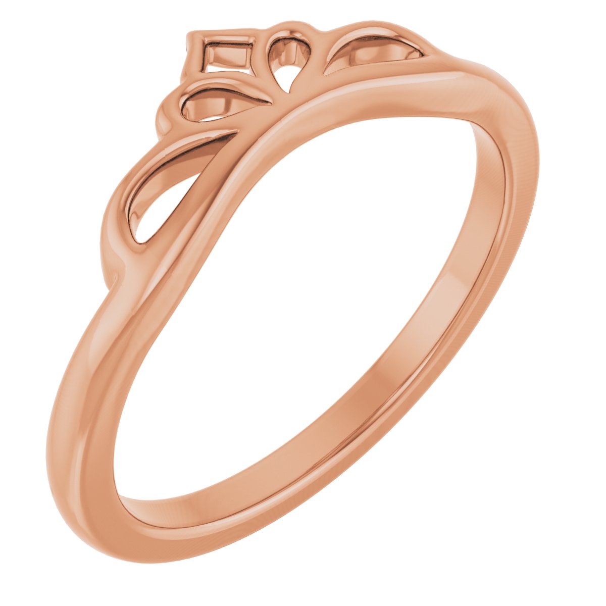 14K Rose Stackable Crown Ring 