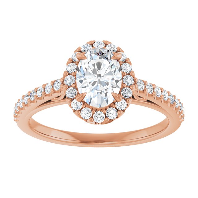 18 K Rose Gold Halo Engagement Ring - Image 3