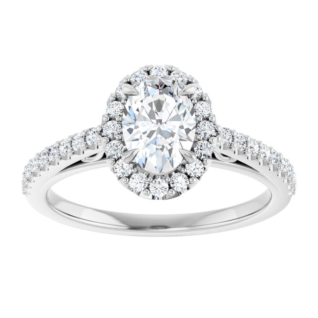 Platinum Halo Engagement Ring - Image 3