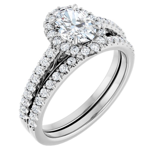 Platinum Halo Engagement Ring - Image 6