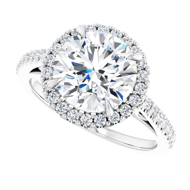 Platinum Halo Engagement Ring - Image 5