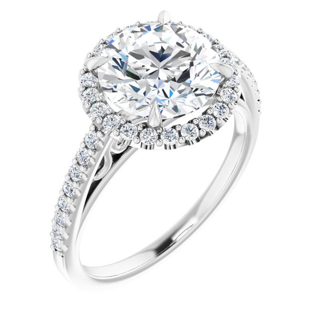 Platinum Halo Engagement Ring