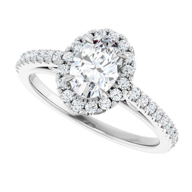 Platinum Halo Engagement Ring - Image 5