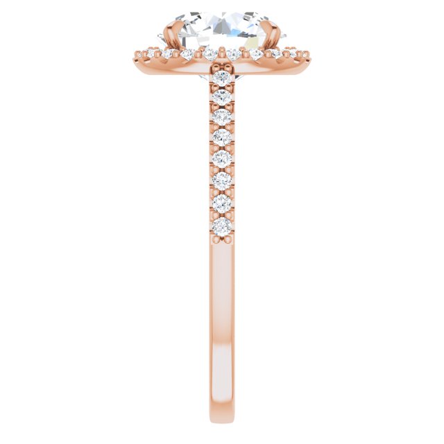 18 K Rose Gold Halo Engagement Ring - Image 4