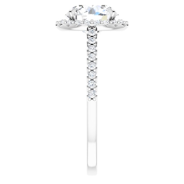 Platinum Halo Engagement Ring - Image 4
