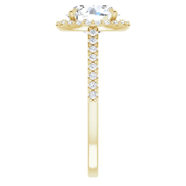 18 K Yellow Gold Halo Engagement Ring - Image 4
