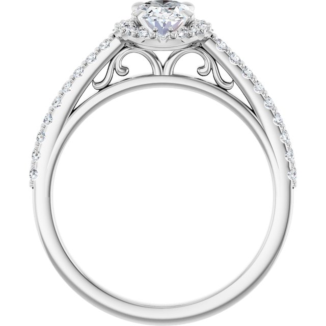 Platinum Halo Engagement Ring - Image 2