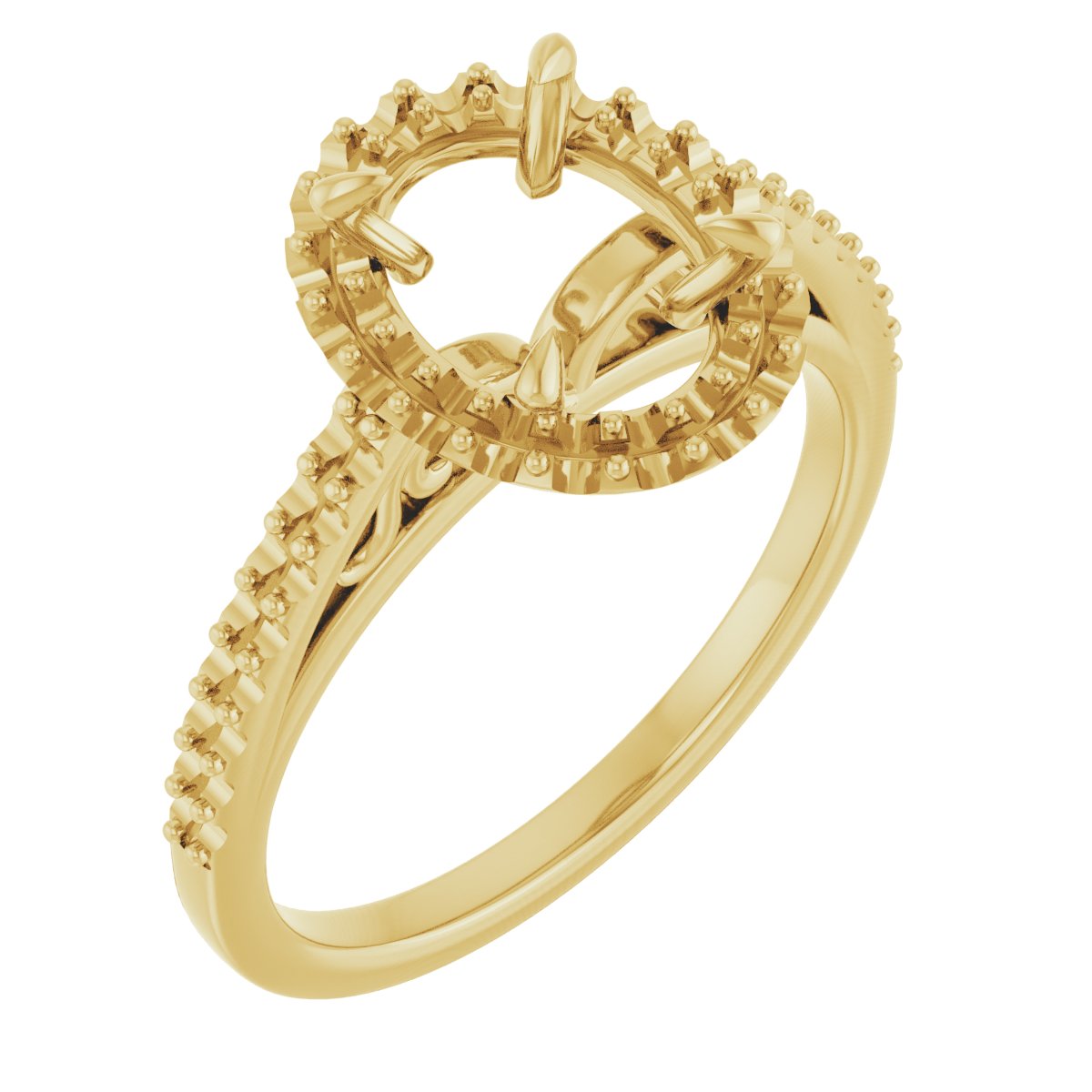 18 K Yellow Gold Halo Engagement Ring